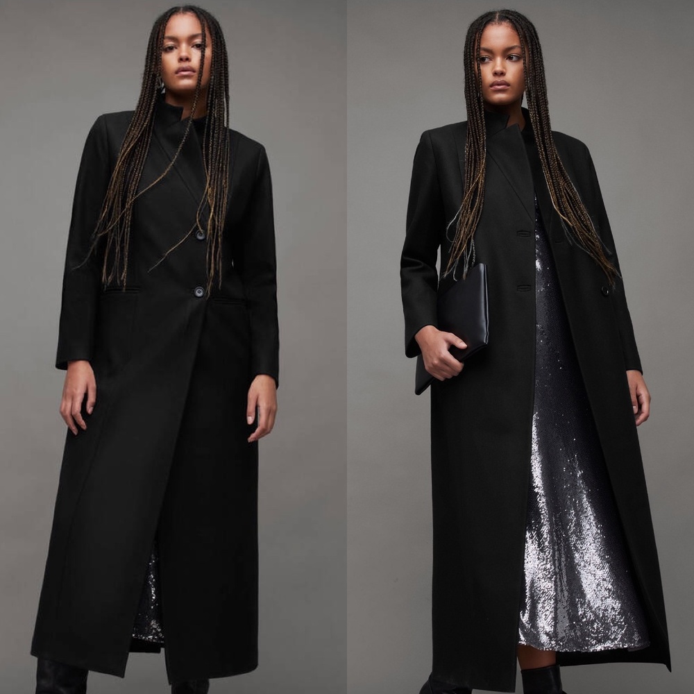 all saints sonnie wool &cashmere long maxi coat FINAL PRICE NO OFFERS